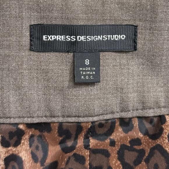 Express Skirt Women's Size 8 Brown Casual Career Work Stretchy Pocketless Zip Up - Picture 5 of 8